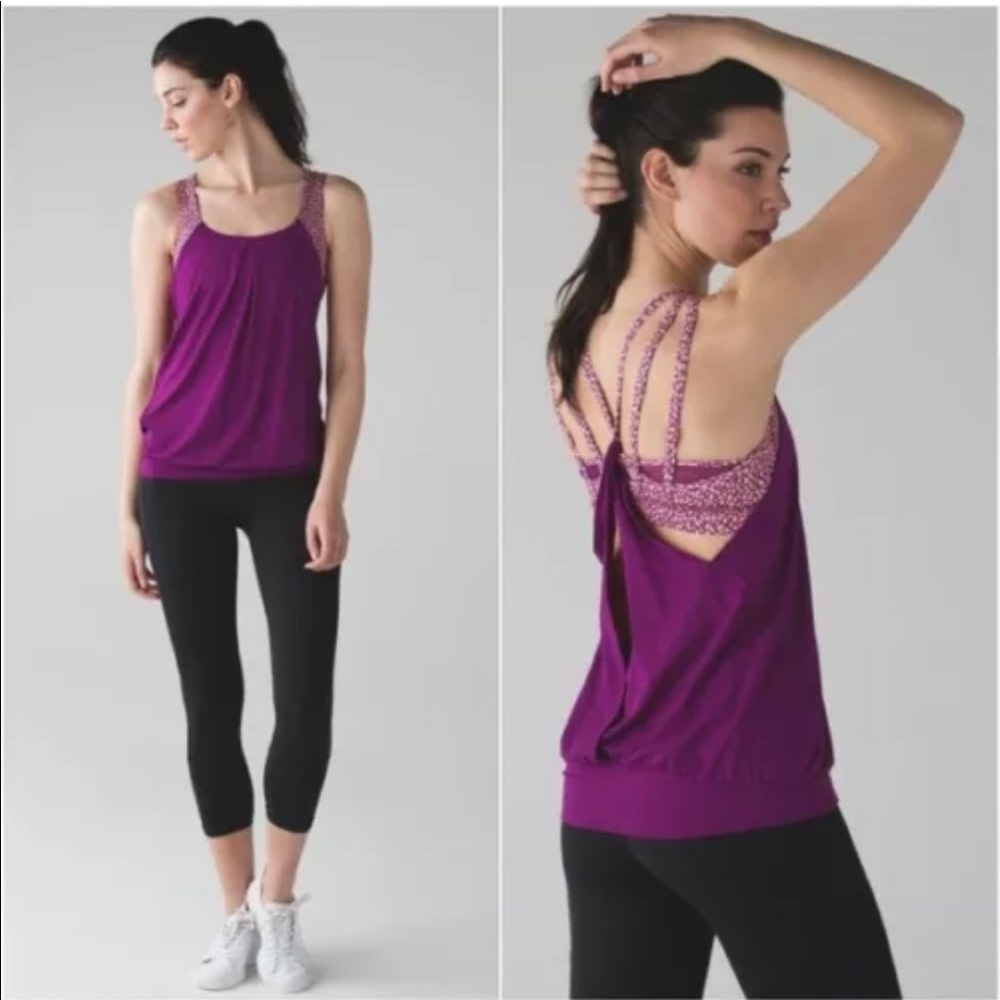 New LULULEMON Nouveau Limits Tank Size 4 Regal Plum Yoga & Fitness